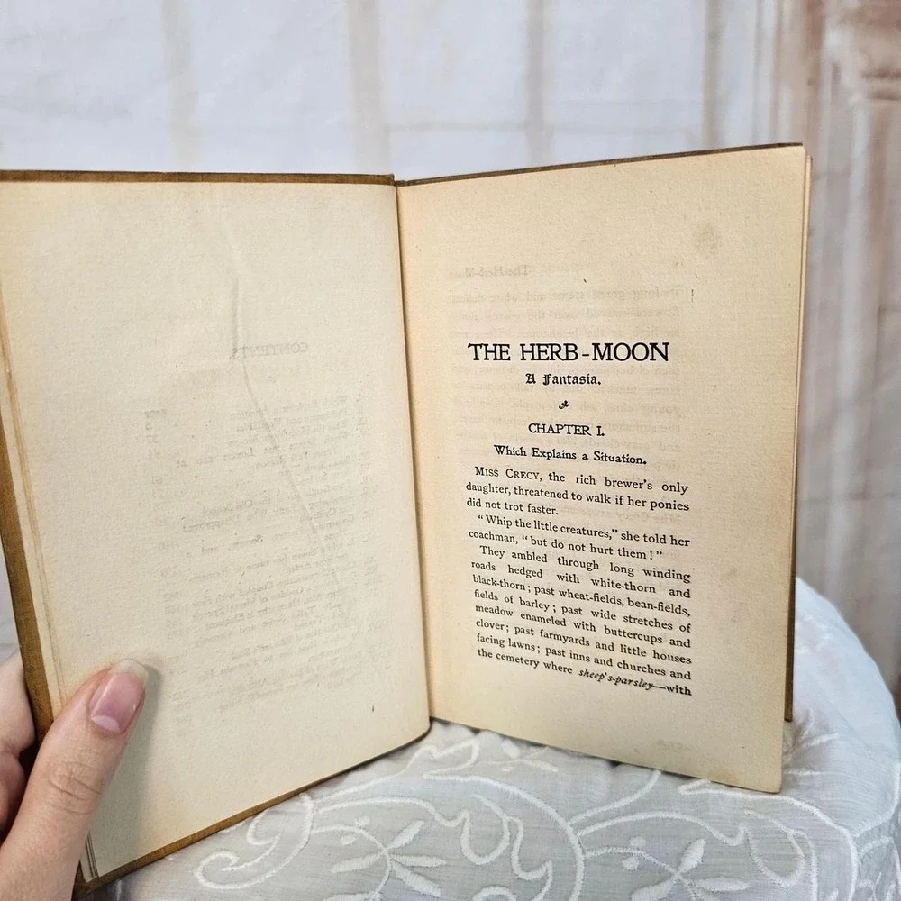 The Herb Moon John Oliver Hobbes Red Orange Antiquarian Novel Book 1901 Fantasy